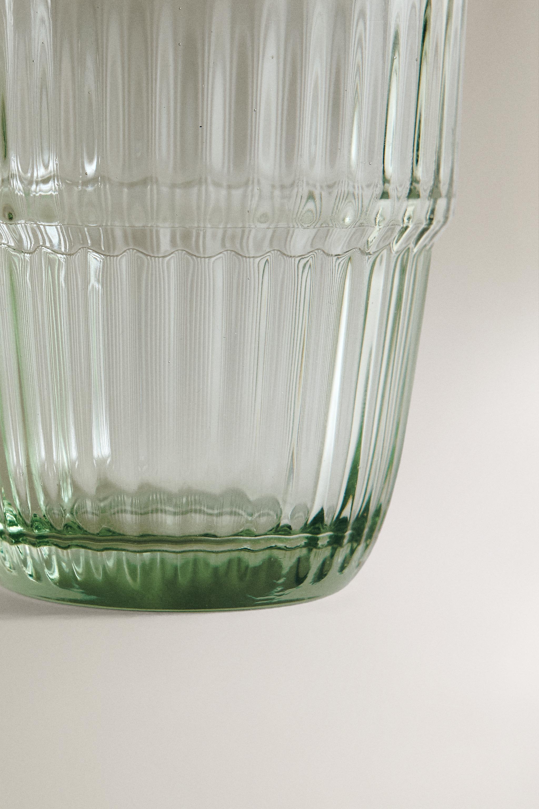 VERRE EN VERRE RECYCLABLE COLORÉ RAYURES
